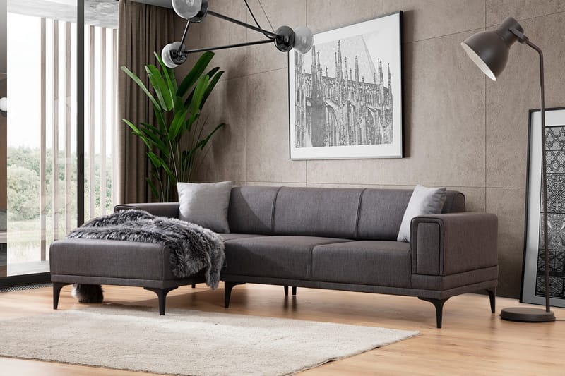 Naoko Sovesofa med chaiselong - Mørkegrå - Møbler - Sofaer - Sovesofaer