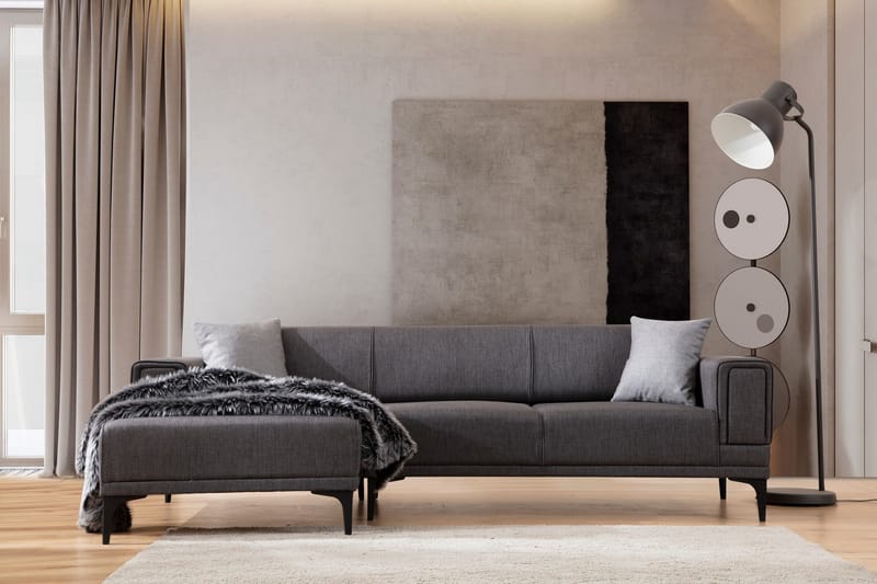 Naoko Sovesofa med chaiselong - Mørkegrå - Møbler - Sofaer - Sovesofaer
