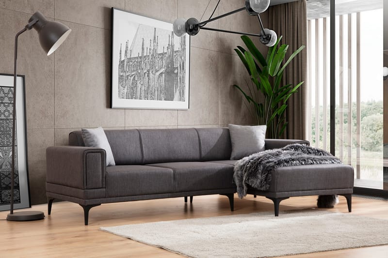 Naoko Sovesofa med chaiselong - Mørkegrå - Møbler - Sofaer - Sovesofaer