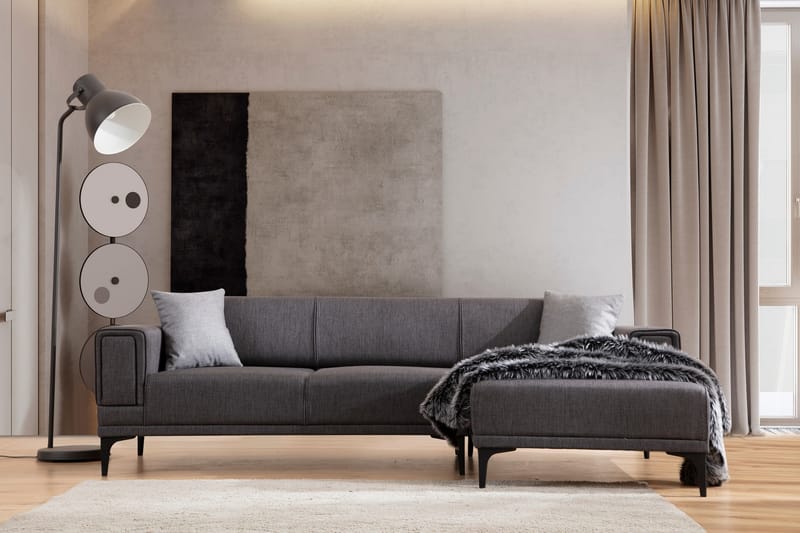 Naoko Sovesofa med chaiselong - Mørkegrå - Møbler - Sofaer - Sovesofaer