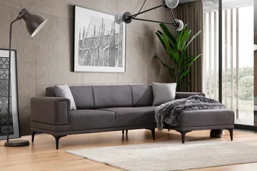 Naoko Sovesofa med chaiselong - Mørkegrå - Møbler - Sofaer - Sovesofaer