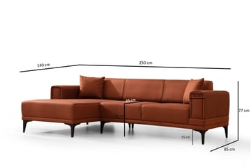 Naoko Sovesofa med chaiselong - Rød - Møbler - Sofaer - Sovesofaer