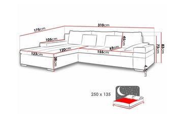 Naoma 3-personers hjørnesovesofa - Møbler - Sofaer - Sovesofaer