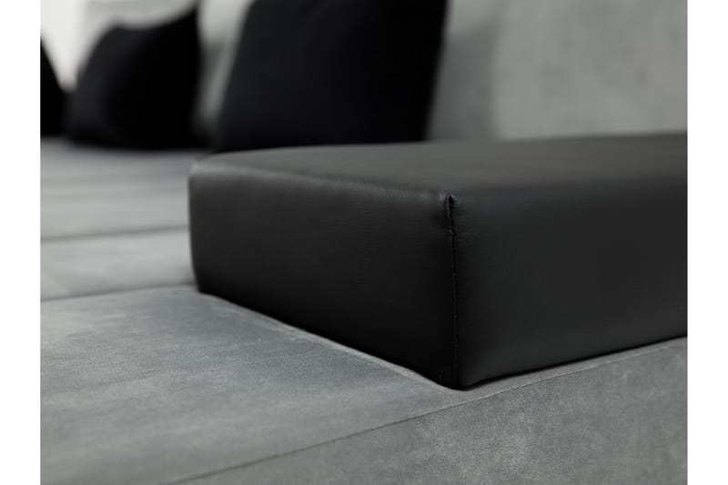 Naoma 3-Pers. Sovesofa med Chaiselong L-formet Højre m Opbev - Velour/Grå - Sovesofaer - Sovesofa chaiselong - Velour sofaer