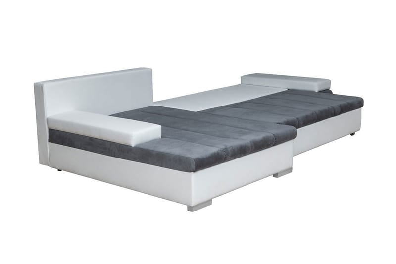 Naoma 3-Pers Sovesofa med Chaiselong L-formet Venstre Opbeva - Velour/Grå - Møbler - Sofaer - Sovesofaer