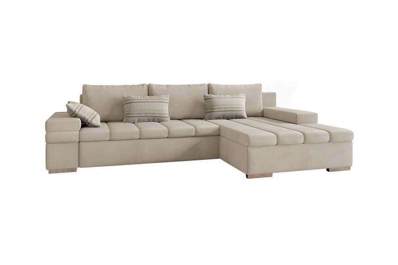 Naoma 3-personers Hjørnesovesofa - Beige - Møbler - Sofaer - Sovesofaer