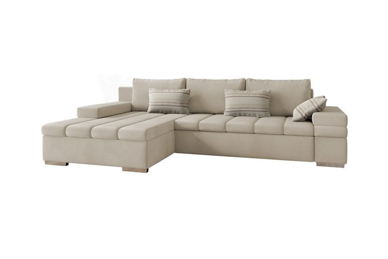 Naoma 3-personers Hjørnesovesofa - Beige - Møbler - Sofaer - Sovesofaer