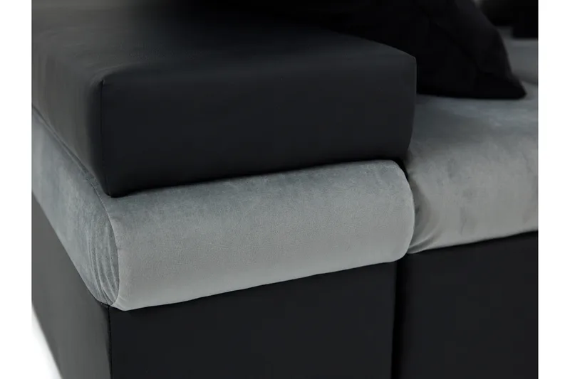 Naoma 3-Pers. Sovesofa med Chaiselong L-formet Højre m Opbev - Velour/Grå - Møbler - Sofaer - Sovesofaer