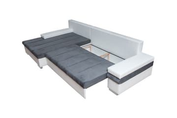 Naoma 3-Pers Sovesofa med Chaiselong L-formet Venstre Opbeva - Velour/Grå - Møbler - Sofaer - Sovesofaer