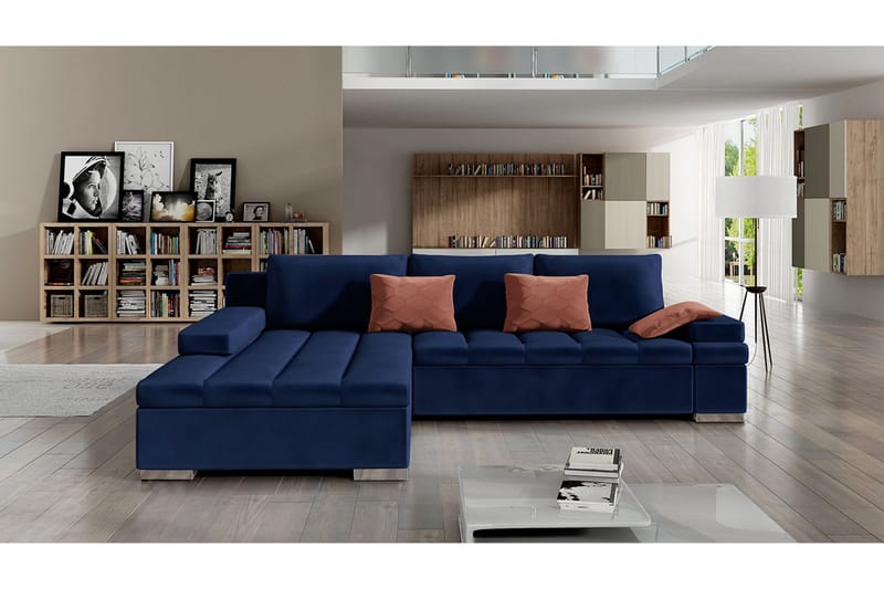 Naoma Hjørnesovesofa Chaiselong Venstre - Mørkeblå - Møbler - Sofaer - Sovesofaer