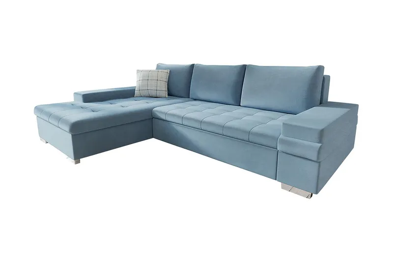 Naoma Hjørnesovesofa Universal 135x216 cm med Opbevaring i Fl øjl, Blå