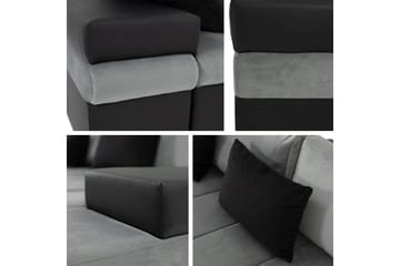 Naoma Sovesofa Med 3-Personers Divan - Sort - Møbler - Sofaer - Sovesofaer
