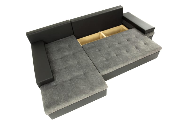 Naoma Sovesofa Med 3-Personers Divan - Sort/Brun - Møbler - Sofaer - Sovesofaer