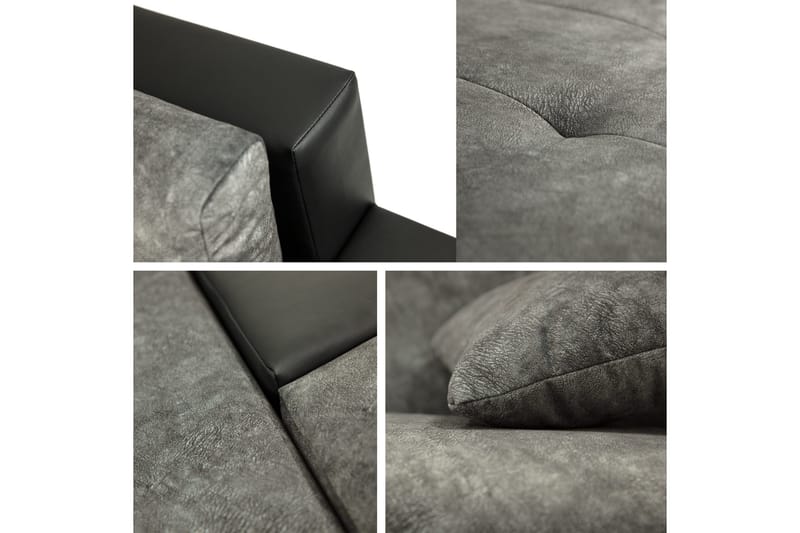 Naoma Sovesofa Med 3-Personers Divan - Sort/Brun - Møbler - Sofaer - Sovesofaer