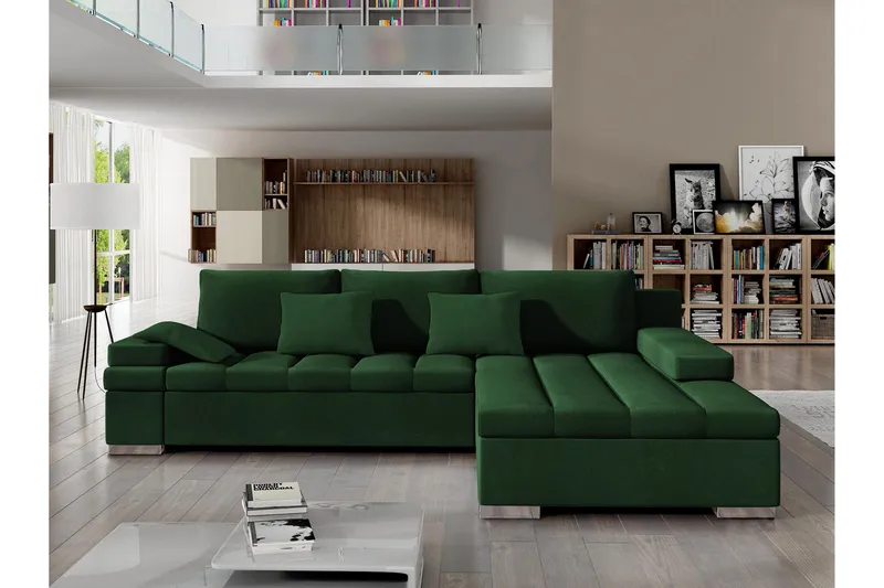 Naoma Sovesofa Med 3-Personers Divan - Sort - Møbler - Sofaer - Sovesofaer