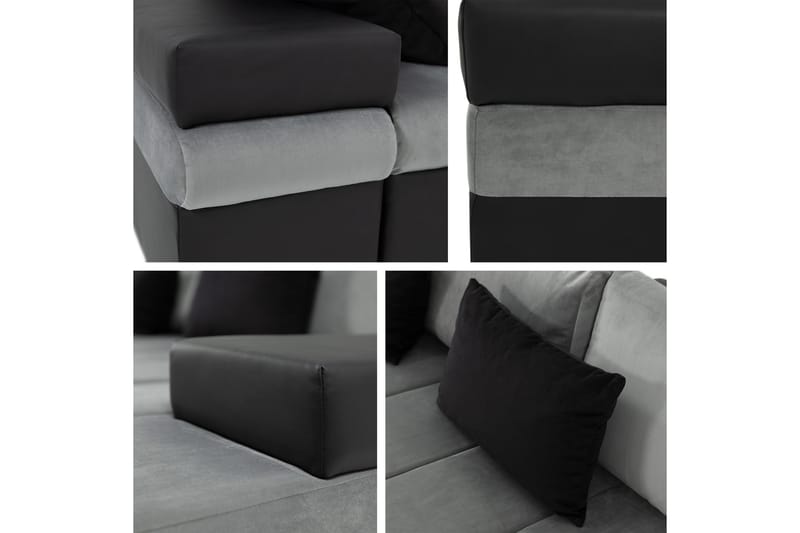 Naoma Sovesofa Med 3-Personers Divan - Sort - Møbler - Sofaer - Sovesofaer