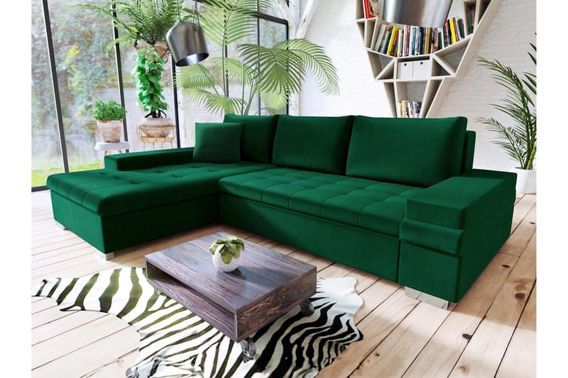 Naoma Sovesofa Med 3-Personers Divan, Sort/Brun