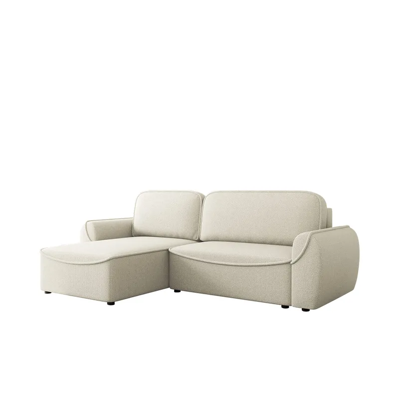 Navrel 3-personers Sovesofa med Chaiselong og Opbevaring, Lysebeige