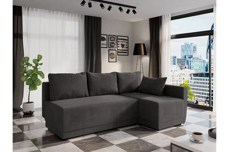 Nestor Hjørnesofa Højre - Grå - Møbler - Sofaer - Sovesofaer