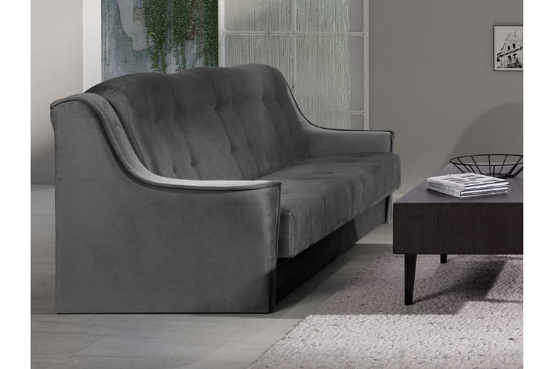 Niagara Sofa - Mørkegrå - Sovesofaer - 3 personers sovesofa - Velour sofaer