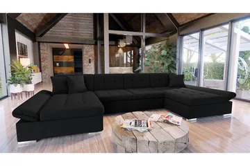 Niesha U-Sovesofa - Sort - Møbler - Sofaer - Sovesofaer