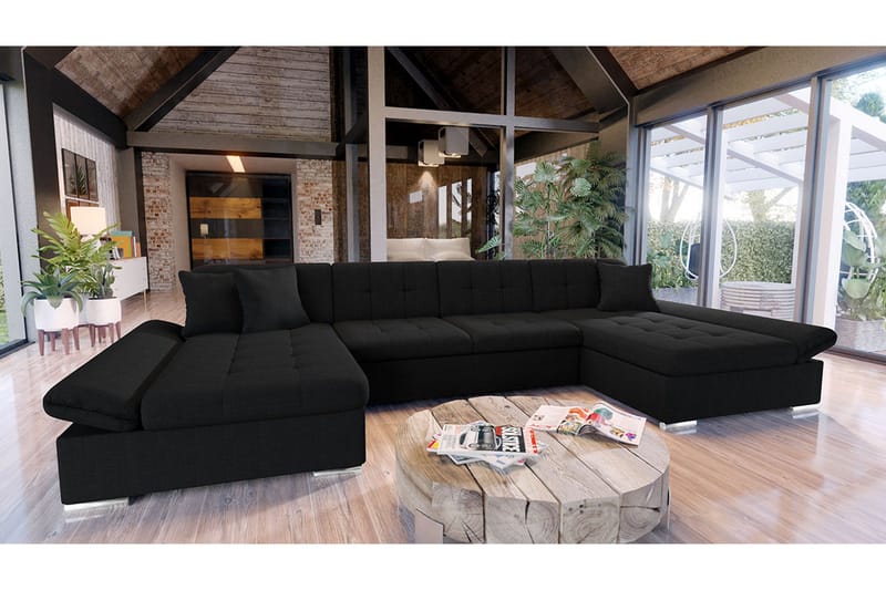 Niesha U-Sovesofa - Sort - Møbler - Sofaer - Sovesofaer