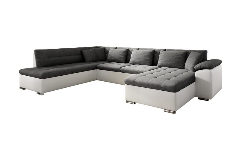 Niko U-sovesofa 350x205x76 cm - Beige / Grå - Sovesofaer - Sovesofa chaiselong - Lædersofaer