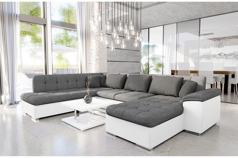 Niko U-sovesofa 350x205x76 cm - Sovesofaer - Sovesofa chaiselong - Lædersofaer