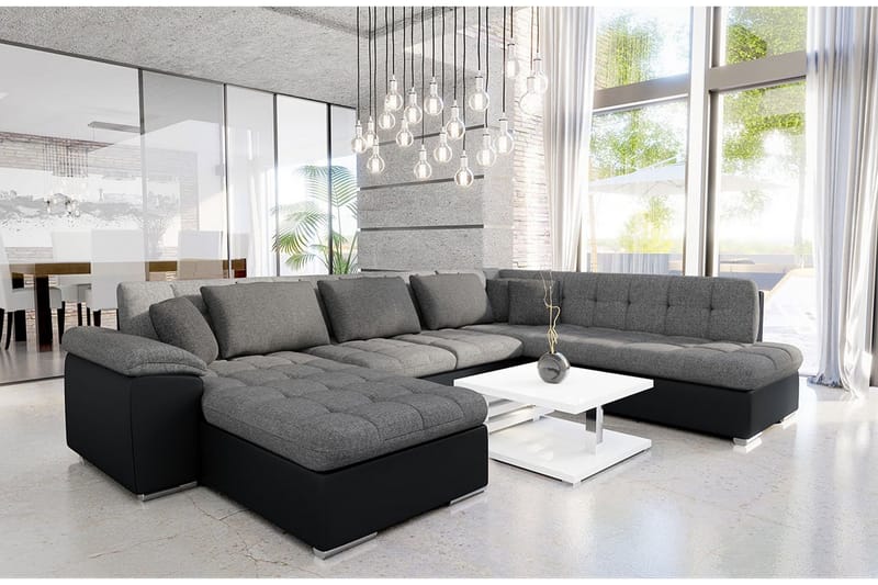 Niko U-sovesofa 350x205x76 cm - Sovesofaer - Sovesofa chaiselong - Lædersofaer