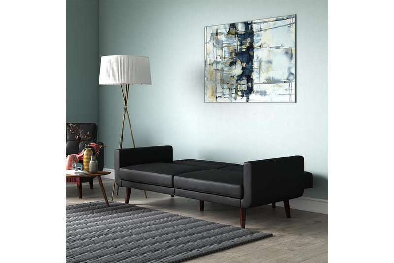 Nola 3-personers Sovesofa Kunstlæder/Sort - Dorel Home - Møbler - Sofaer - Sovesofaer - Bred sovesofa