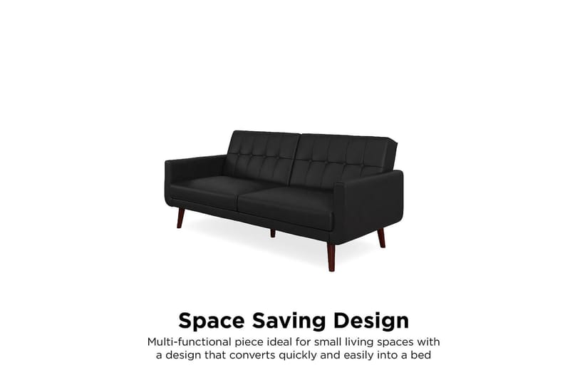 Nola 3-personers Sovesofa Kunstlæder/Sort - Dorel Home - Møbler - Sofaer - Sovesofaer - Bred sovesofa