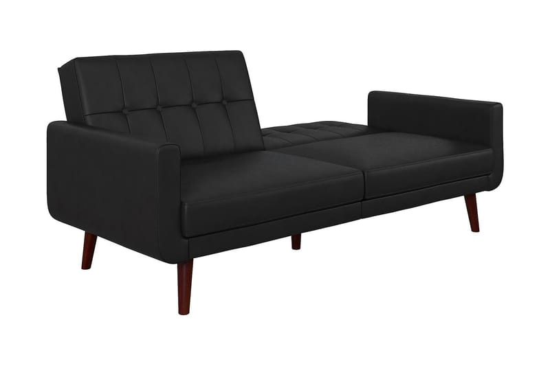 Nola 3-personers Sovesofa Kunstlæder/Sort - Dorel Home - Møbler - Sofaer - Sovesofaer - Bred sovesofa