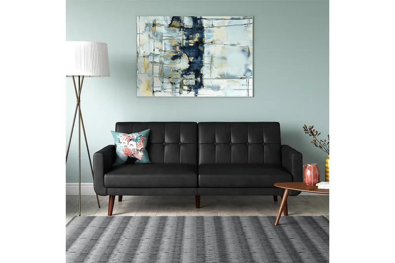 Nola 3-personers Sovesofa Kunstlæder/Sort - Dorel Home - Møbler - Sofaer - Sovesofaer - Bred sovesofa