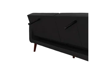 Nola 3-personers Sovesofa Kunstlæder/Sort - Dorel Home - Møbler - Sofaer - Sovesofaer - Bred sovesofa