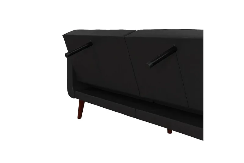 Nola 3-personers Sovesofa Kunstlæder/Sort - Dorel Home - Møbler - Sofaer - Sovesofaer - Bred sovesofa