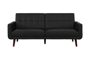 Nola 3-personers Sovesofa Kunstlæder/Sort - Dorel Home - Møbler - Sofaer - Sovesofaer - Bred sovesofa