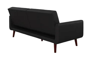 Nola 3-personers Sovesofa Kunstlæder/Sort - Dorel Home - Møbler - Sofaer - Sovesofaer - Bred sovesofa