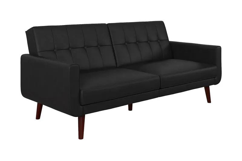 Nola 3-personers Sovesofa Kunstlæder/Sort - Dorel Home - Møbler - Sofaer - Sovesofaer - Bred sovesofa