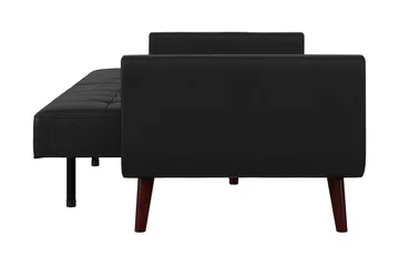 Nola 3-personers Sovesofa Kunstlæder/Sort - Dorel Home - Møbler - Sofaer - Sovesofaer - Bred sovesofa