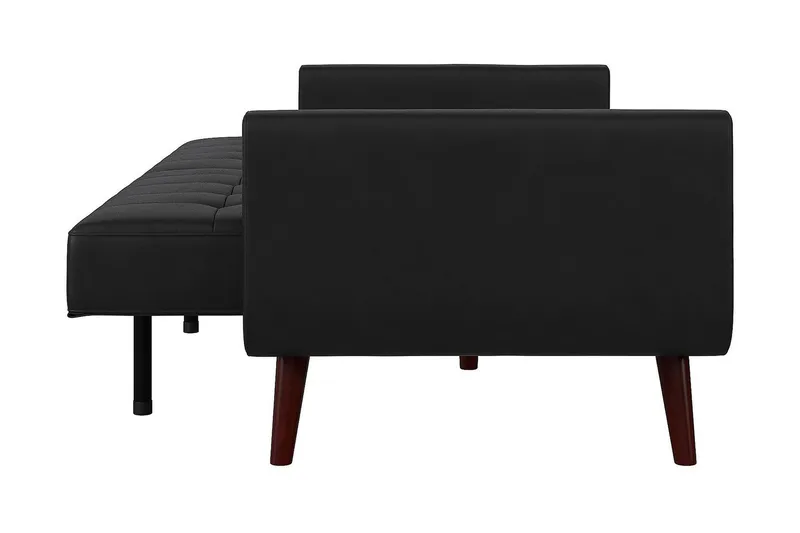 Nola 3-personers Sovesofa Kunstlæder/Sort - Dorel Home - Møbler - Sofaer - Sovesofaer - Bred sovesofa