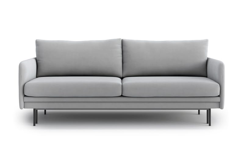 Noraima 3-Pers. Sovesofa - Velour/Grå - Møbler - Sofaer - Sovesofaer