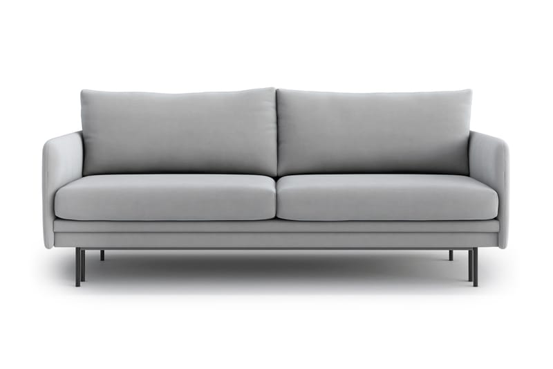 Noraima 3-Pers. Sovesofa - Velour/Grå - Sovesofaer - 3 personers sovesofa