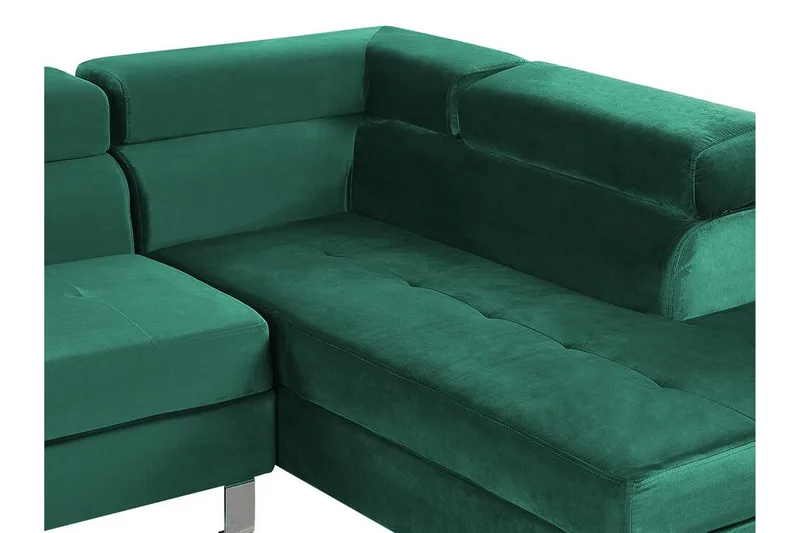 Norreia 5-Pers. Hjørnesovesofa Venstre - Velour/Grøn - Møbler - Sofaer - Sovesofaer