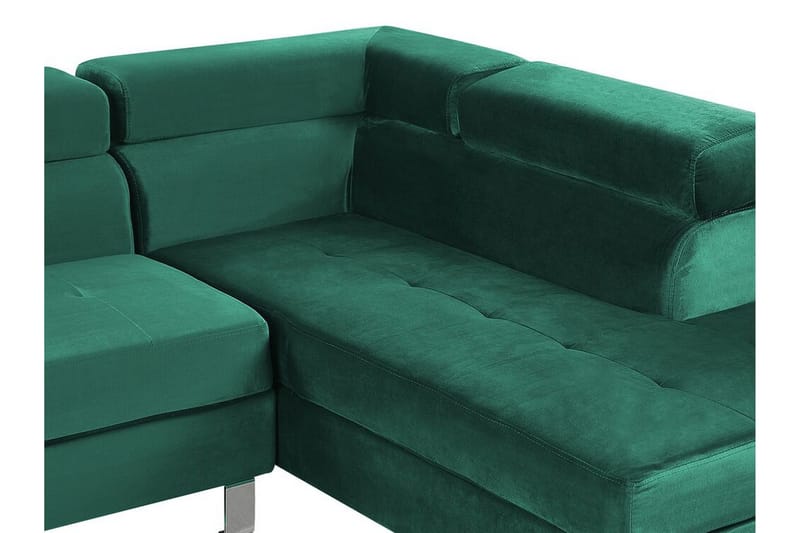 Norreia 5-Pers. Hjørnesovesofa Venstre - Velour/Grøn - Møbler - Sofaer - Sovesofaer