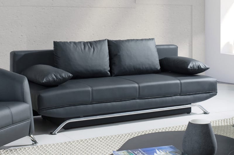 Olier Sovesofa 200x100x85 cm - Sovesofaer - Lædersofaer - 3 personers sovesofa