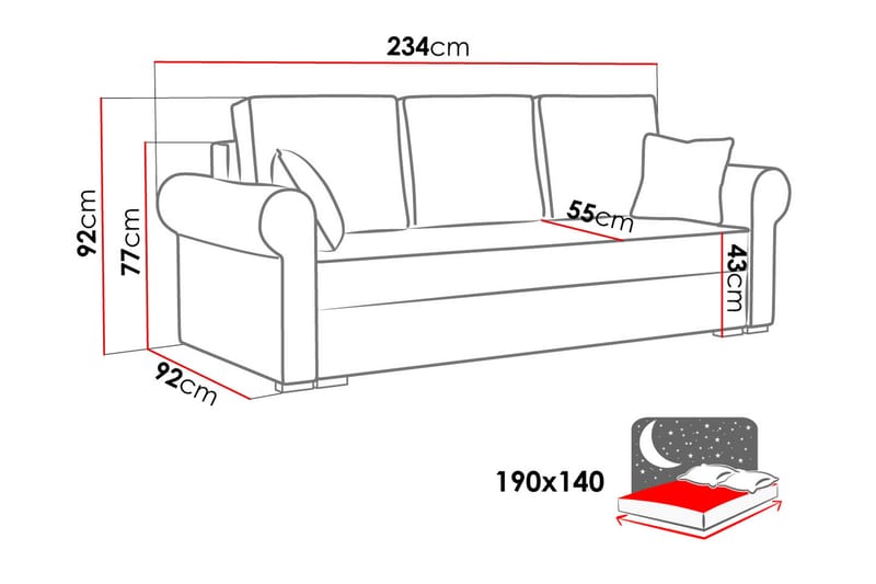 Olympisk sofa - Sovesofaer - 4 personers sovesofa - Velour sofaer