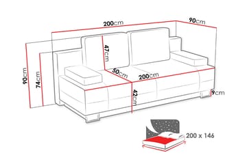Optima Sovesofa 200x90x90 cm - Møbler - Sofaer - Sovesofaer