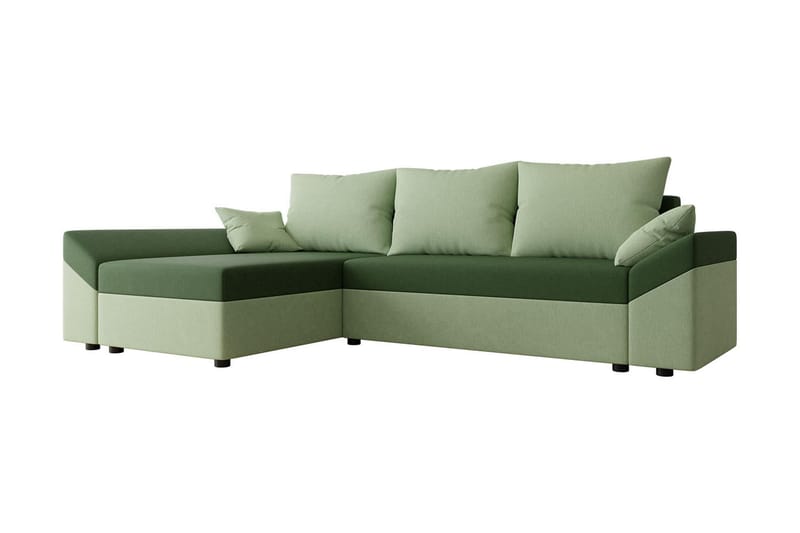 Ovadia 4-personers Sovesofa Højre - Grøn - Sovesofaer - Sovesofa chaiselong - Velour sofaer