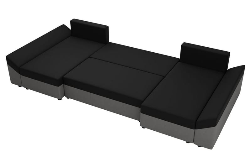 Ovadia 5-Pers. Sovesofa - Rød/Sort - Sovesofaer - Sovesofa chaiselong - Velour sofaer