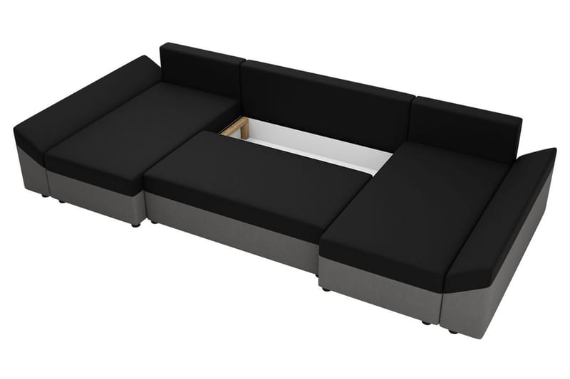 Ovadia 5-Pers. Sovesofa - Rød/Sort - Sovesofaer - Sovesofa chaiselong - Velour sofaer